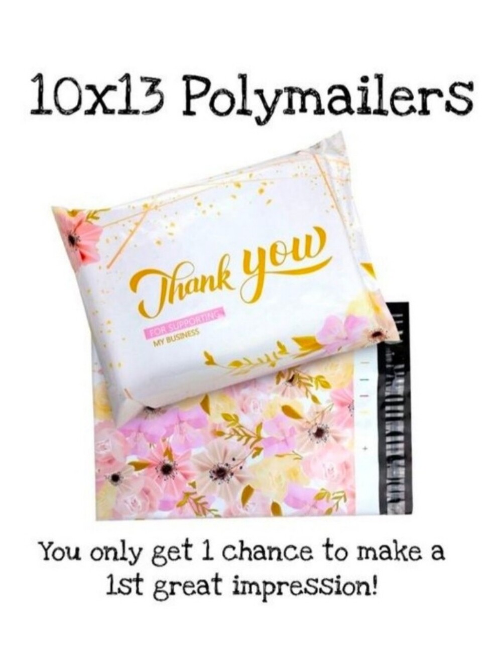 20 pack 10x13 THANK YOU floral poly mailers. Self sealing. Waterproof